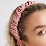 Band Ruched Satin Dusty Rose