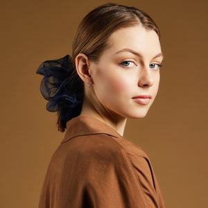 Organza Scrunchie Large Navy